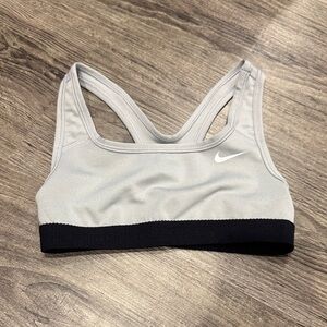 Nike Girl's Light Gray and Black Sports Bra